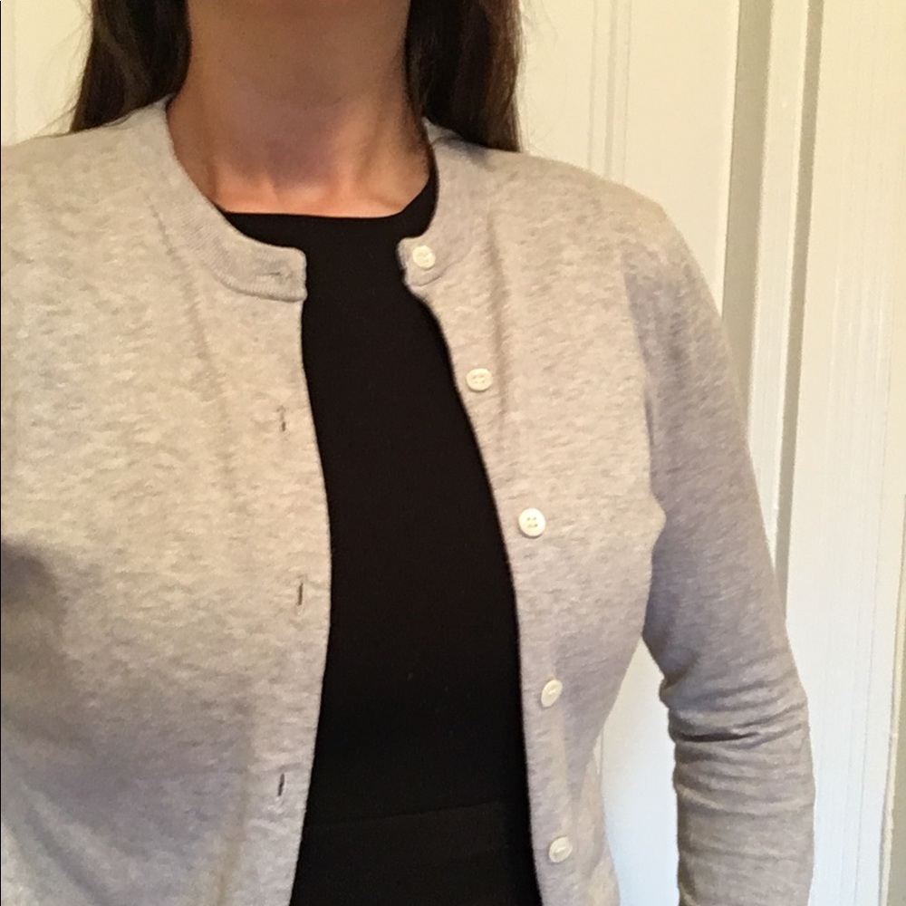 J.CREW gray cotton blend cardigan sweater size M